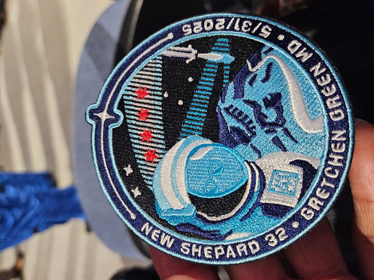Dr. Gretchen Green's New Shepard 32 mission patch that flew to space